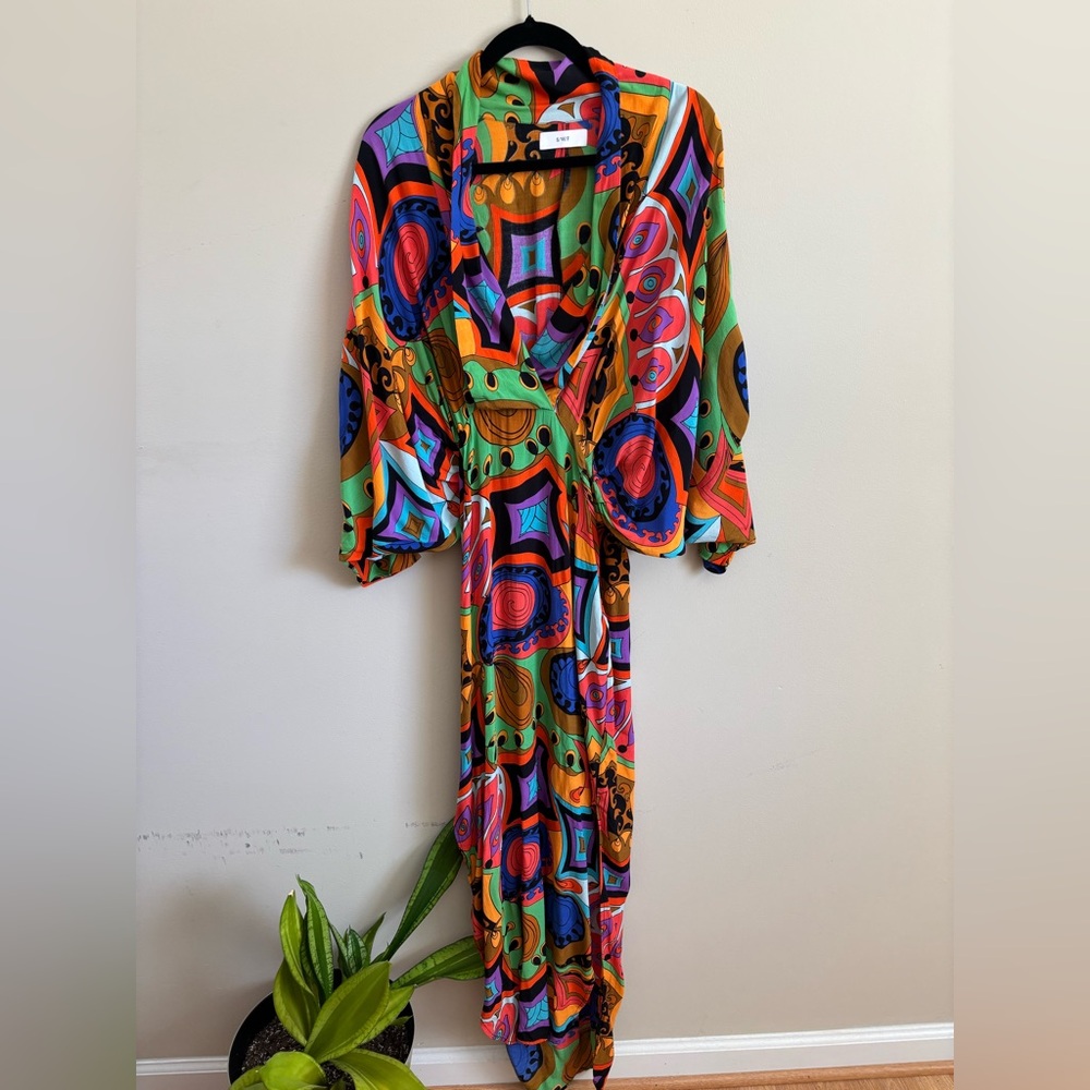 SWF Revolve Plunge Dress in Retro Print - Picture 4 of 7